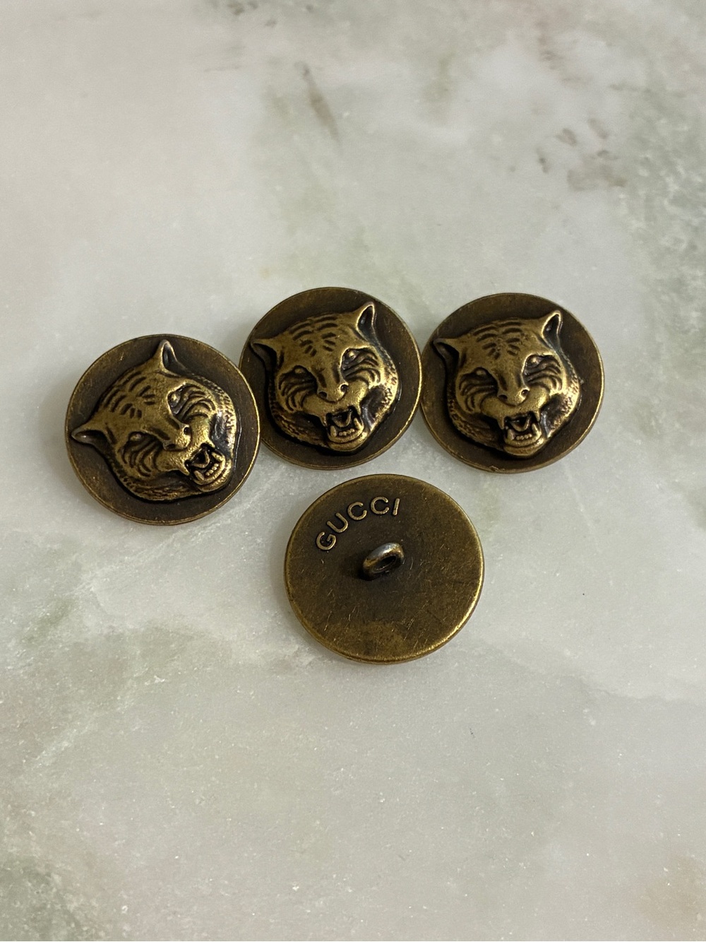 4 Auth Gucci Buttons Metal Tiger